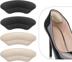 4 Pairs of Breathable Suede Heel Cushions - Perfect for Every Shoe Size - $23.71