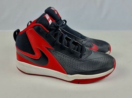 Nike Team Hustle D7 Boys size 6.5Y Black &amp; Red excellent condition laces include - £25.31 GBP