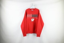 Vtg 90s Mens XL Thrashed Spell Out University of Wisconsin Sweatshirt Red USA - £47.44 GBP