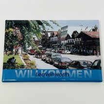 Vintage Willkommen Leavenworth Washington Fridge Magnet 3” x 2” Travel S... - £9.98 GBP