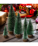 Mini Christmas Trees Decorations - 6Pcs Small Bottle Brush Trees, Artifi... - $465.89 MXN