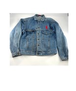 Vintage MBA Jean Jacket Mens Extra Large Light Blue Denim Y2K Band Saxop... - $66.33 CAD