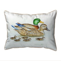 Betsy Drake Mallard Family Large Indoor Outdoor Pillow 18x18 - £37.59 GBP