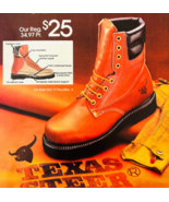 1984 Kmart Texas Steer Work Boots Advertisement Vintage Clothing Leather... - €8,52 EUR