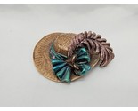 Dollhouse Miniature Metal Bow And Feather Hat 1 1/4&quot; - $36.62
