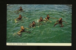 Vintage Postcard Postal History Bahamas 1959 Diving Boys Nassau British Colony - £7.11 GBP