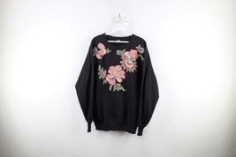Vintage 90s Country Primitive Womens XL Paisley Flower Crewneck Sweatshirt USA - £35.05 GBP