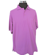 Haband Polo Shirt Men&#39;s Size X-Large Orchid Cotton Blend Pique Casual Ac... - £12.57 GBP