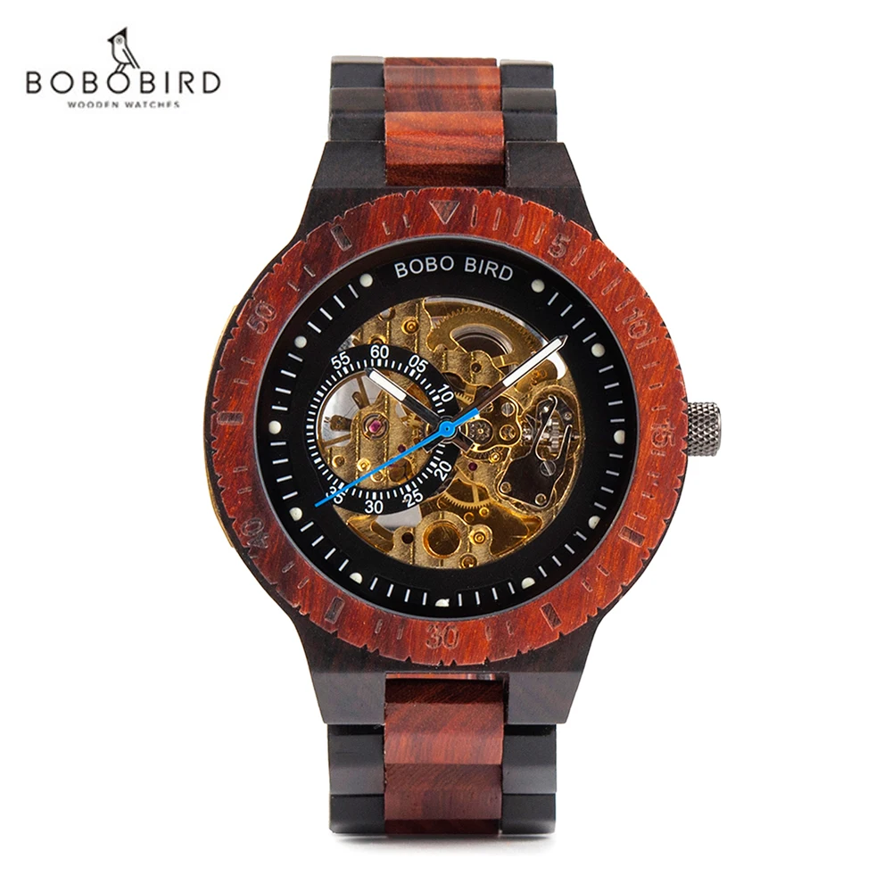Bo bird luxury men s watches 2020 mechanical watch men wooden hollow male watch for man thumb200