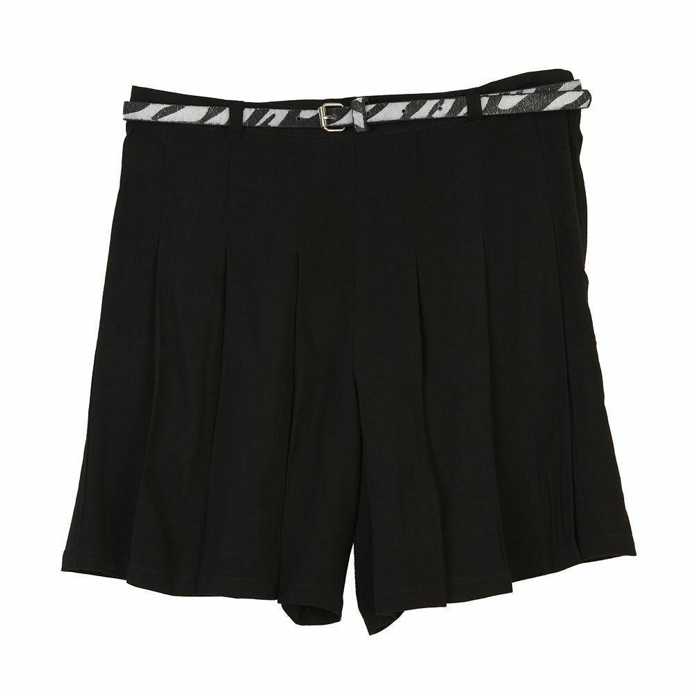 IZ Amy Byer Black White Belt Pleated Belted Shorts Skort Size 12 14 16 Girls - $14.99