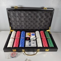 Las Vegas Poker Chip Dice Cards and Case Clay Chips 1 Die Missing Unused - $45.98