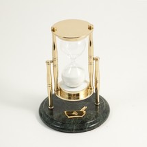 Bey Berk Pharmacy&quot;, Green Marble 30 Minute Sand Timer with Brass Accents - $175.95