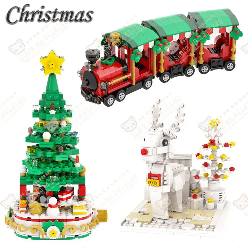 Christmas Series MOC Building Blocks Christmas Tree Christmas Train Christmas - £35.74 GBP+