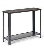 Metal Frame Wood Console Sofa Table with Storage Shelf-Sliver - Color: S... - $170.18 CAD