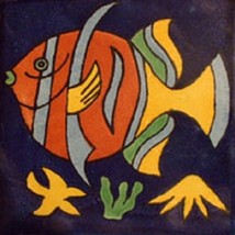 Mexican Tiles &quot;Cobalt Clownfish&quot; - £175.85 GBP