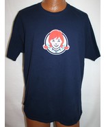 WENDY&#39;S Classic Logo Blue EMPLOYEE Crew T-SHIRT M Fast Food Restaurant - $26.88 CAD