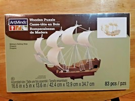 ArtMinds Wooden Puzzle, Military Sailing Ship, Frigate 83 Pieces NIB For... - $18.80