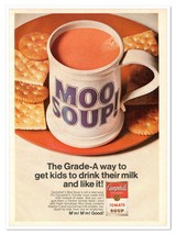 Campbell&#39;s Tomato &#39;Moo&#39; Soup Drink Their Milk Vintage 1968 Full-Page Magazine Ad - £7.62 GBP