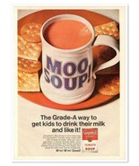 Campbell&#39;s Tomato &#39;Moo&#39; Soup Drink Their Milk Vintage 1968 Full-Page Mag... - £7.62 GBP