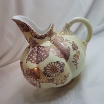 Antique Japanese Porcelain Gilt and Enamel Squat Pitcher Kato Shanko Sat... - $46.34