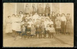 Early 1900s RPPC Photo Postcard One Room Schoolhouse Class Photo Kids &amp; Teachers - £19.82 GBP