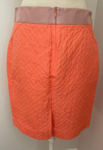 J Crew Textured Orange and Tan Knee Length Pencil Skirt. Size 8 New with... - $24.13