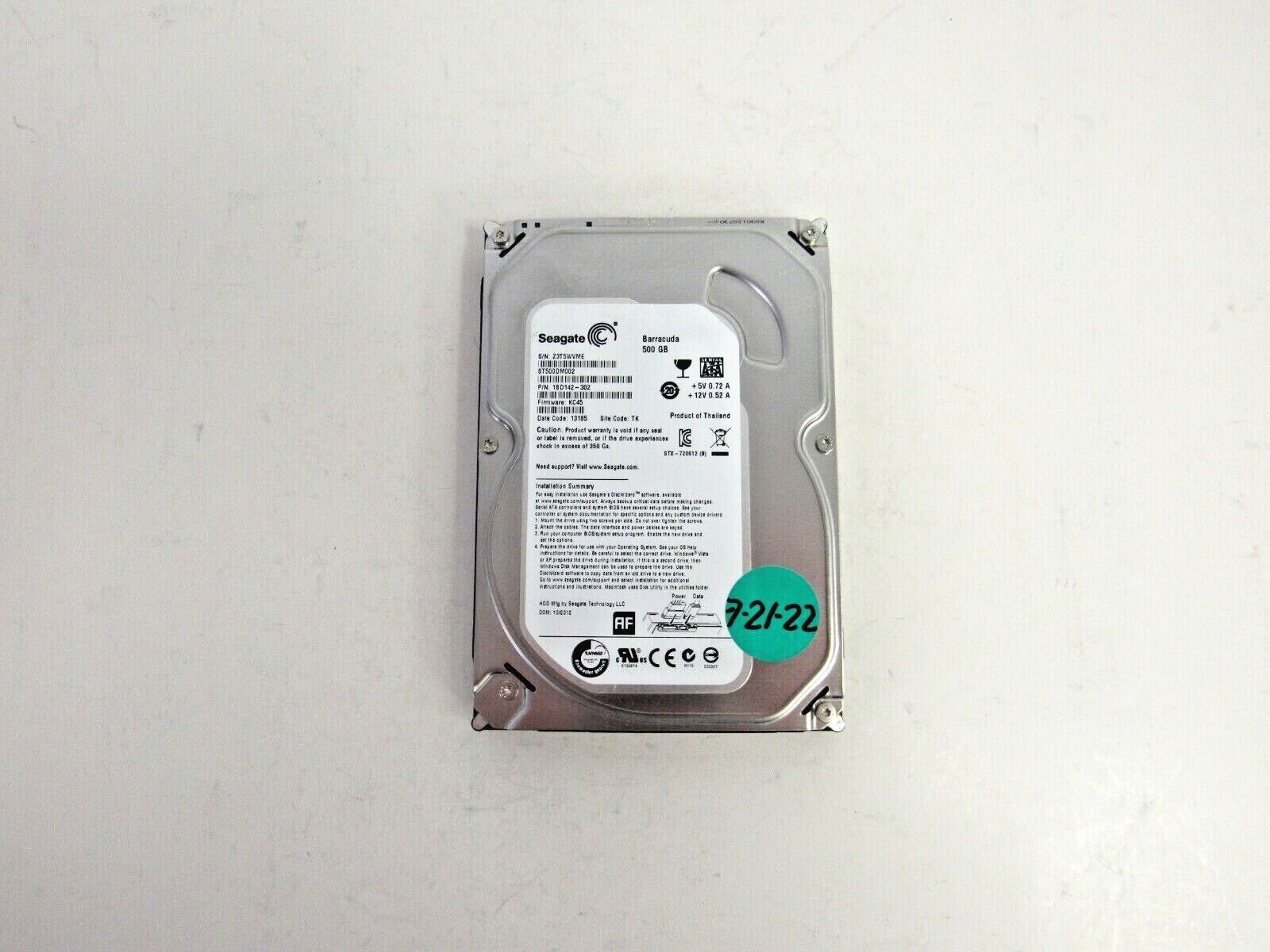 Primary image for Seagate ST500DM002 1BD142-302 500GB 7200RPM SATA 6Gbps 16MB Cache 3.5" HDD  46-3