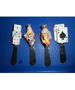 Card Dice King Queen Decorative Butter Cheese Spread Knife Knives rare s... - $17.99