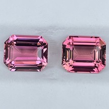 Natural Pink Tourmaline Pair 2.99 Cts Emerald Cut Loose Gemstone for Earrings - £503.41 GBP
