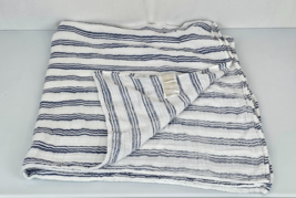 Aden + Anais Cotton Muslin Swaddle Baby Blanket White Blue Stripe Lines ... - $39.59