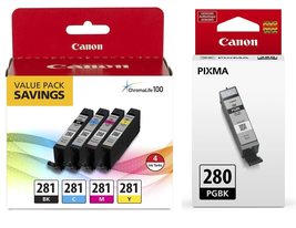 Canon CLI-281 4-Color Ink Tank Value Pack PGI-280 Black Ink - £50.82 GBP