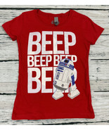 Girls&#39; S/S Red Beep Beep Beep Beep R2-D2 Tee T-Shirt Sz Small (6/6X) - £13.23 GBP