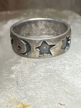 Celestial ring size 7.50 star sun moon stars astrology band sterling silver wome - £43.51 GBP