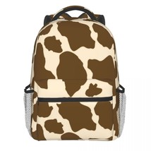 Rown spots cow print funny backpacks teen trekking breathable high school bags designer thumb200