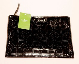KATE SPADE New York Metro Black PATENT LEATHER Large Pouch CLUTCH Bag - £94.93 GBP