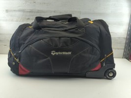 TaylorMade Golf Rolling Wheeled Duffle Travel Luggage Bag Black ~25x13x13  - £53.50 GBP