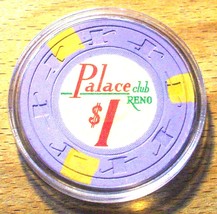 (1) $1. Palace CLUB Casino Chip - 1970s - Reno, Nevada - Purple - £15.11 GBP