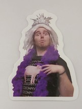 Man with Wig Crown and Boa and Pig on Shirt Sticker Decal Small Embellishment - £1.83 GBP