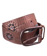 Cache Copper Metallic Leather Nail Head Rhinestone Belt Pant New Sz S/M ... - $53.61 CAD