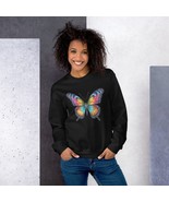 New Women&#39;s Sweatshirt Unisex Fit S-5XL Butterfly Gildan Long Sleeve Cre... - £16.23 GBP+