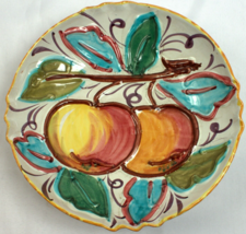 Handpainted Bowl Signed Numbered Italy 3D Fruit 10 Inches Antique - £13.41 GBP