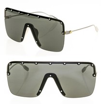 GUCCI AUTHENTIC Stud Oversized Mask 1245 Silver Black Metal Sunglass GG1... - £724.09 GBP
