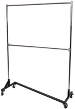 Commercial Grade Rolling Z Garment Rack with Black Nesting Base, Double ... - $112.26