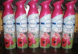 (6) Febreze Air Room Freshener Sprays Sweet Peony 8.8 Oz Each Spray Bottle - £23.50 GBP