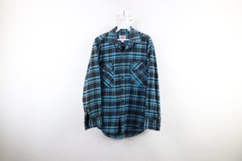 Vintage 80s Dickies Mens Small Faded Heavyweight Flannel Button Shirt Plaid - £54.47 GBP