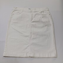 Charter Club Women's White Cotton Blend Rear Slit Denim Skirt Size 10 image 10