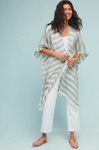 New Anthropologie Pink Multi Striped Gauze Open Front Arnette Kimono One... - £35.40 GBP