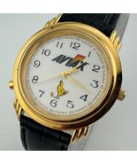 Vintage Timex Indiglo AVIAX Quartz Watch Men Gold Tone Black Leather New... - €24,39 EUR