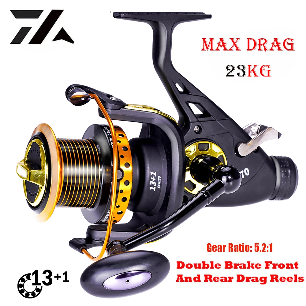 New Max Drag 23KG 11+1 BB Carp Front Rear Double ke Spinning Fishing Reel Sealed - £45.90 GBP