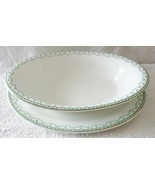 RARE 1896 John Maddock &amp; Sons Green ADAMS Vegetable Bowl with Oval Under... - $135.82 CAD